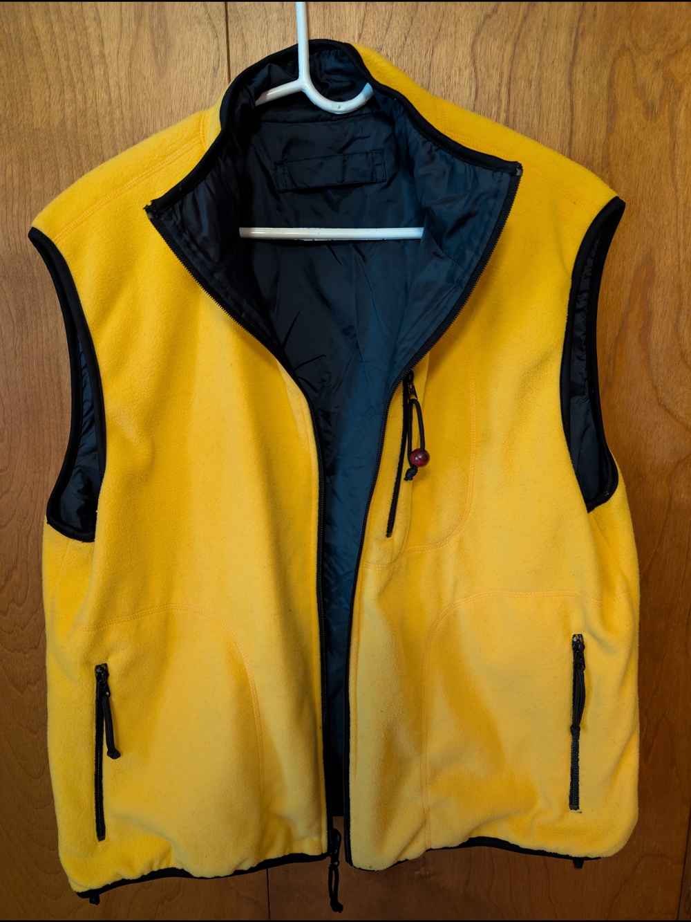 Men's Yellow Reversible Fleece Windbreaker Vest